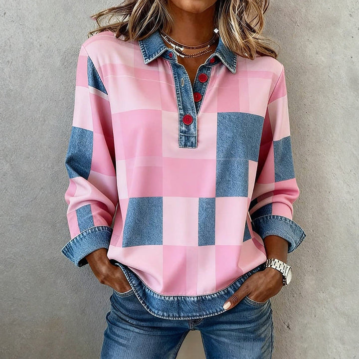 Liorael | Soft Touch Long Sleeve Checked Shirt