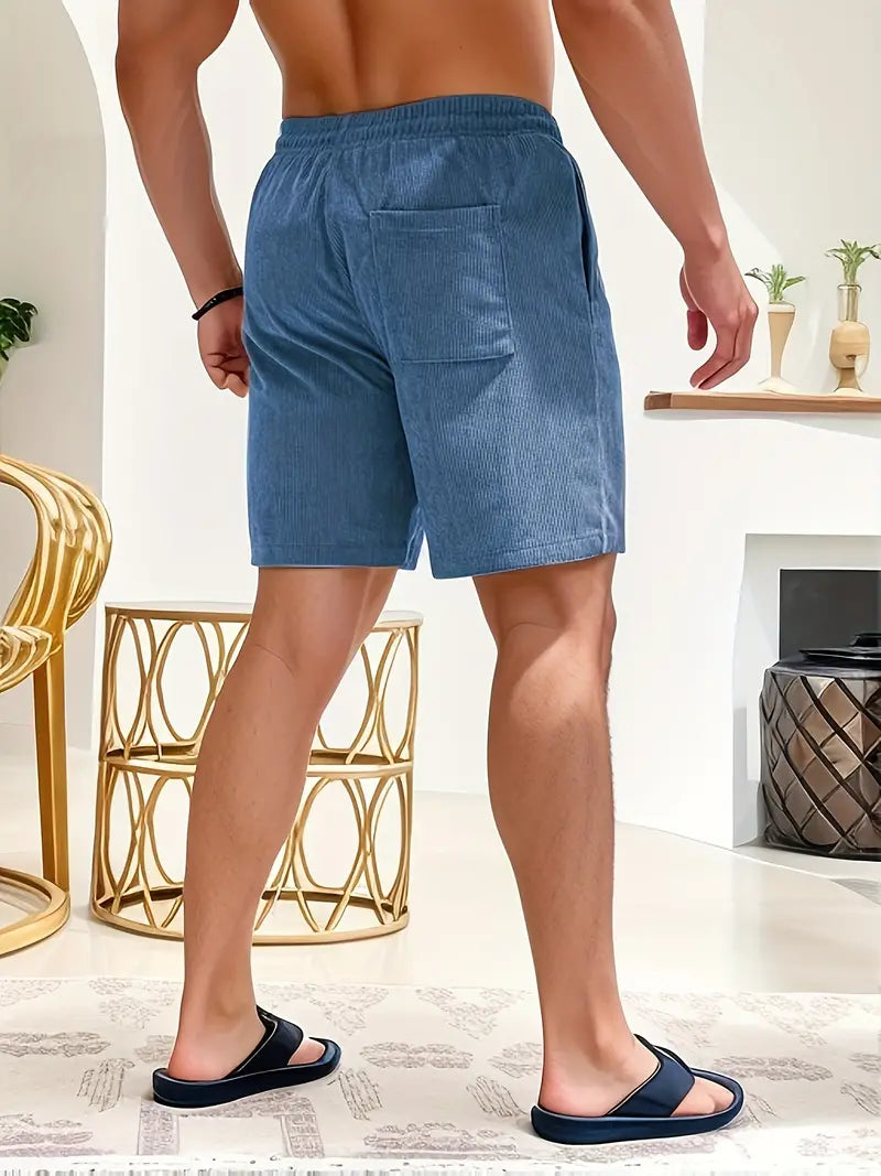 Men's Elastic Waist Corduroy Summer Shorts