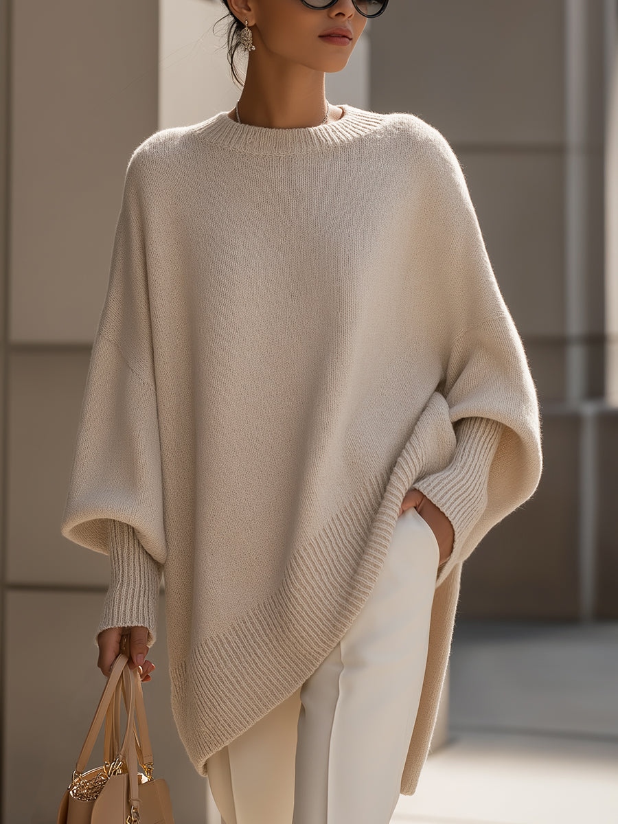 Evelyne – Elegant jumper with an asymmetrical hem