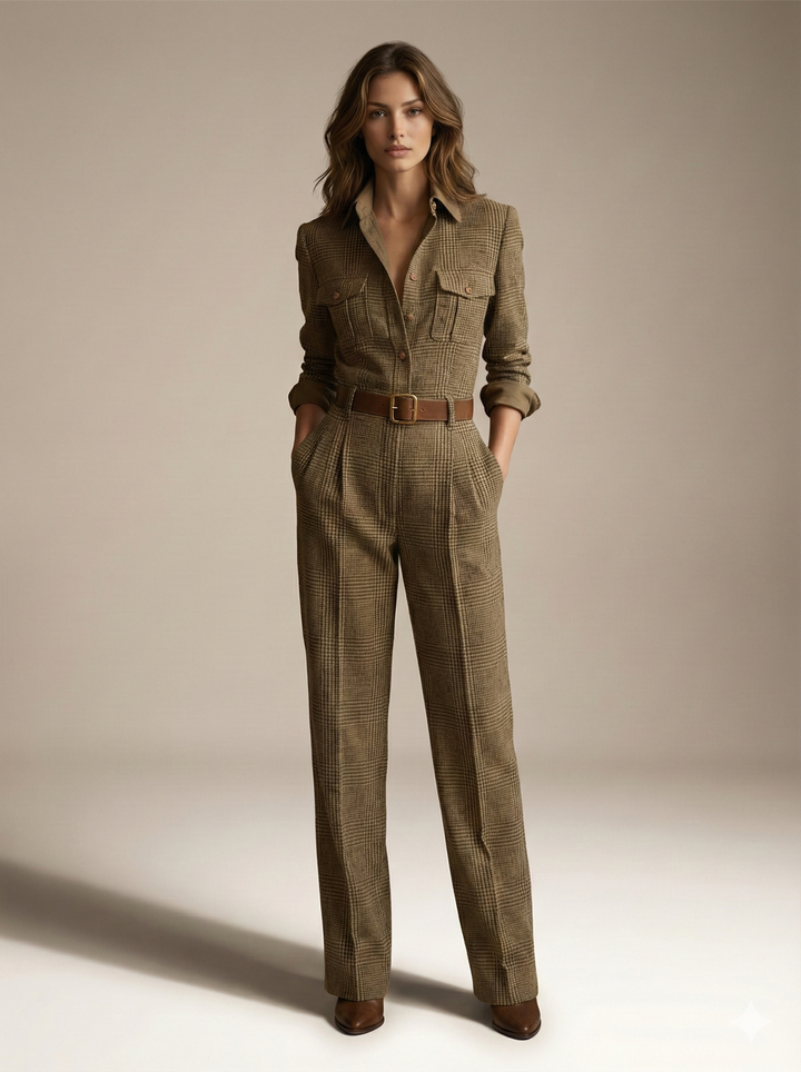 Elga - Modern Tweed Jumpsuit