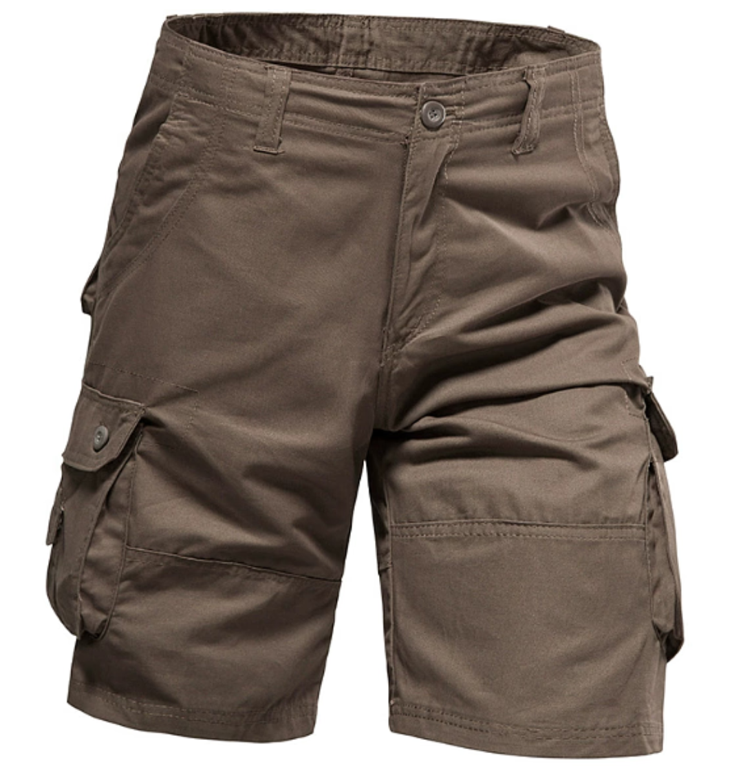 GolfThing High Quality Cotton Outdoor Cargo Shorts - Coffee