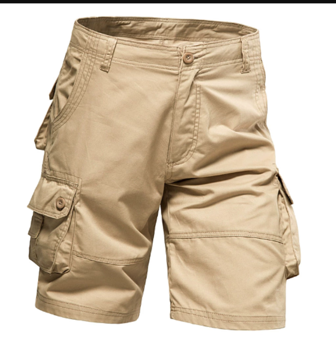 GolfThing High Quality Cotton Outdoor Cargo Shorts - Coffee