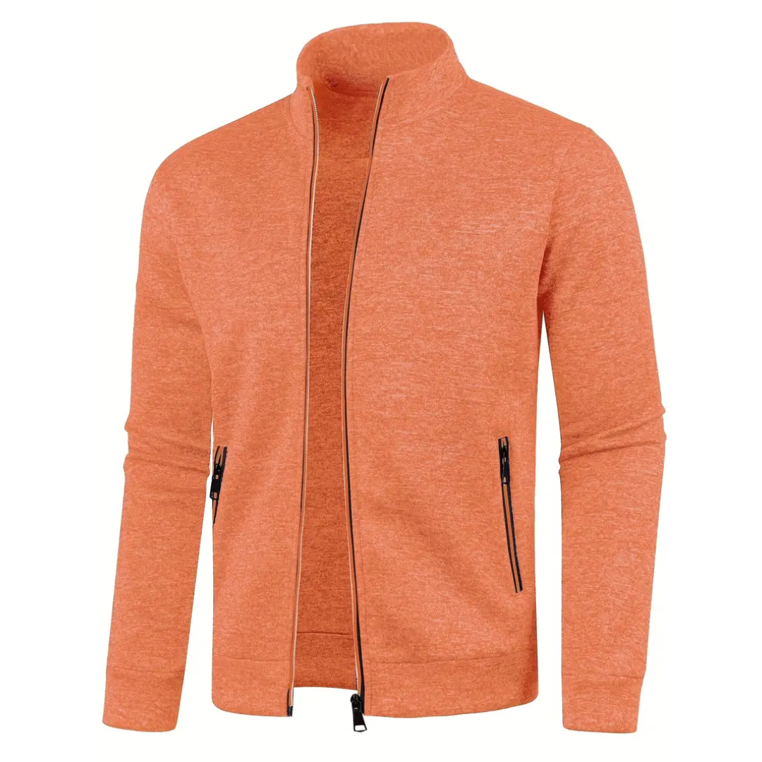 Jonas | Men's Sweat Jacket Stand-up Collar Full Zip Melange