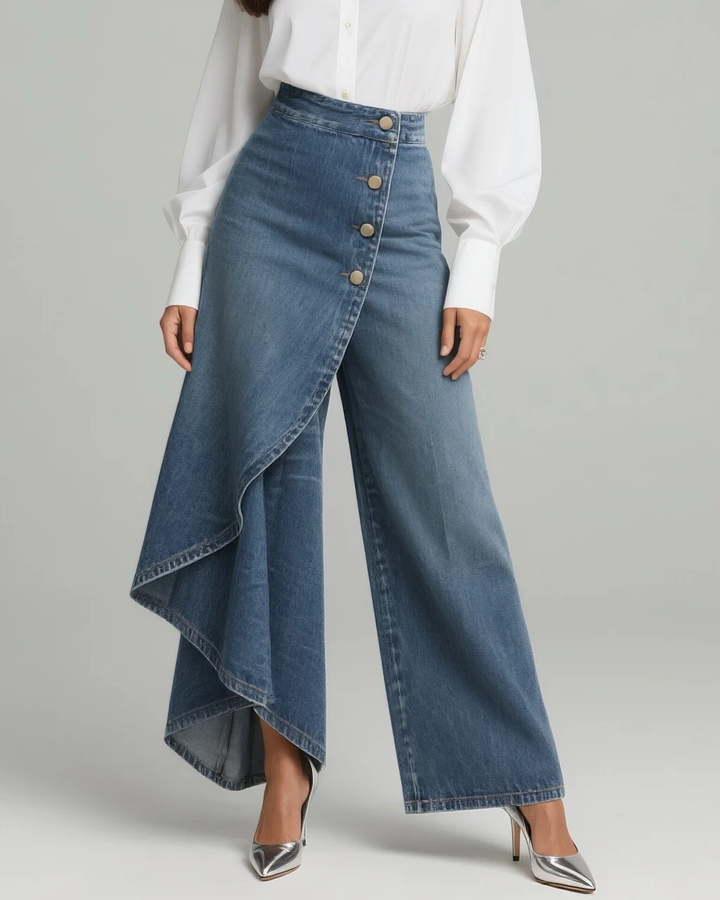 Abigail | Slim Fit Denim Wrap Design Jeans