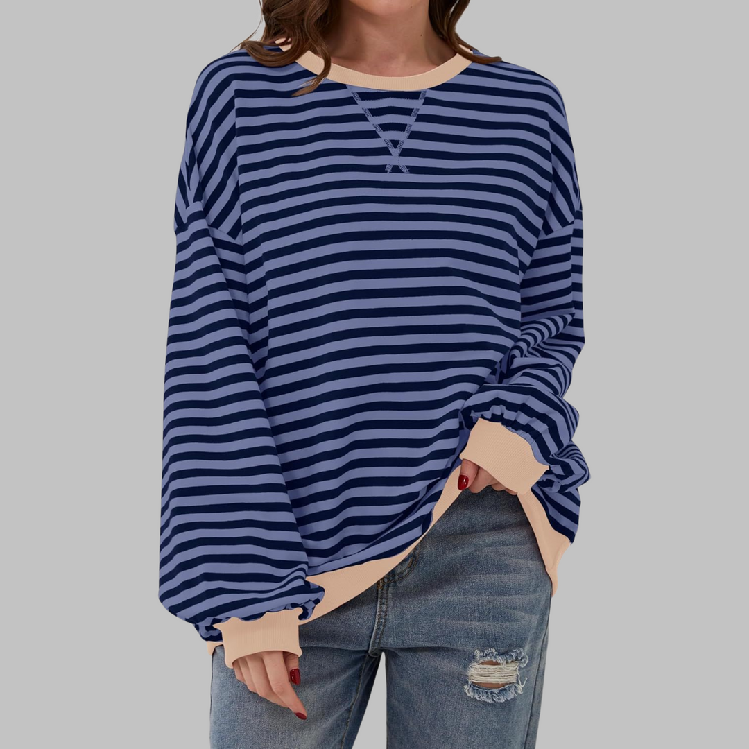 LUKA™ | Casual Long Sleeve Round Neck Striped Sweatshirt