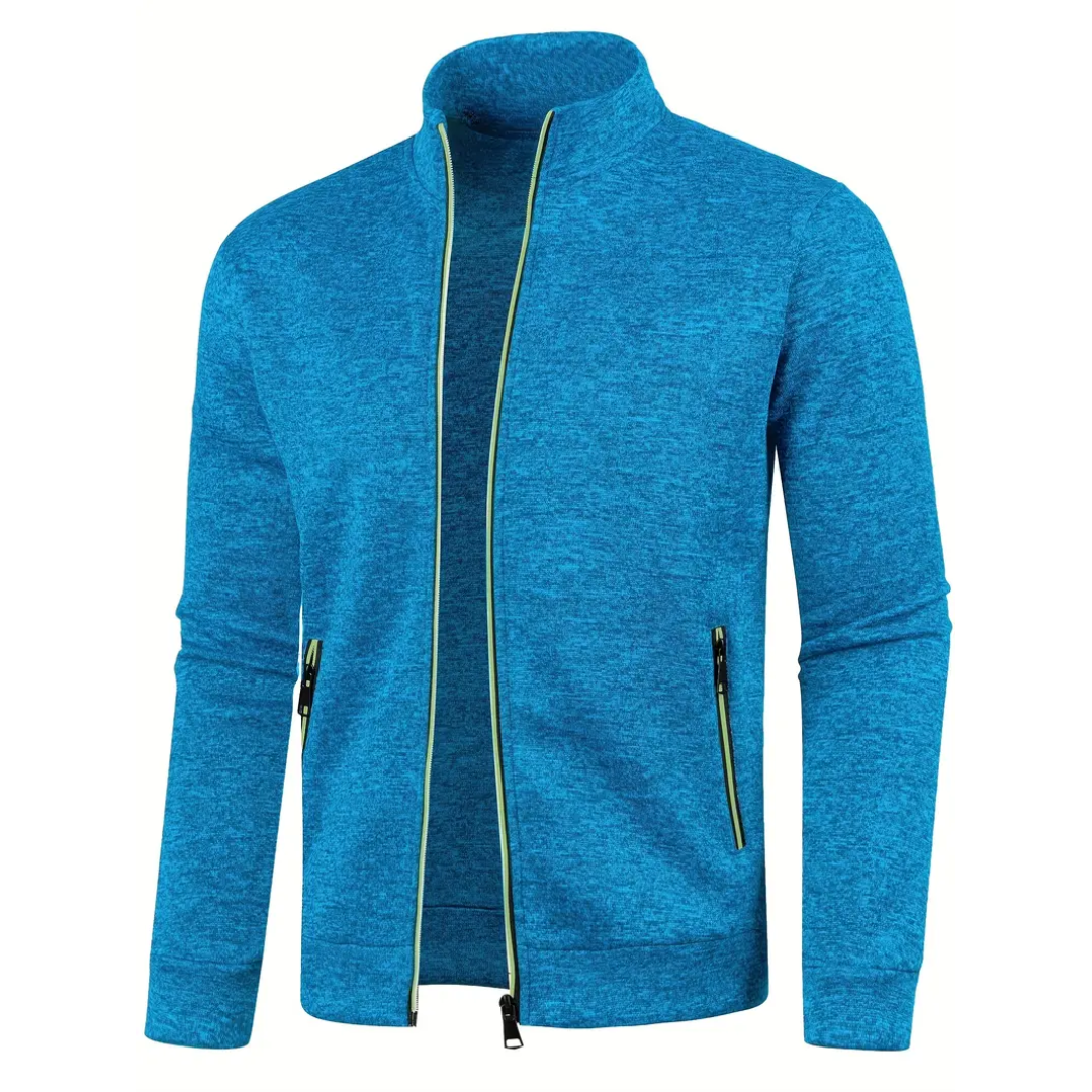 Jonas | Men's Sweat Jacket Stand-up Collar Full Zip Melange