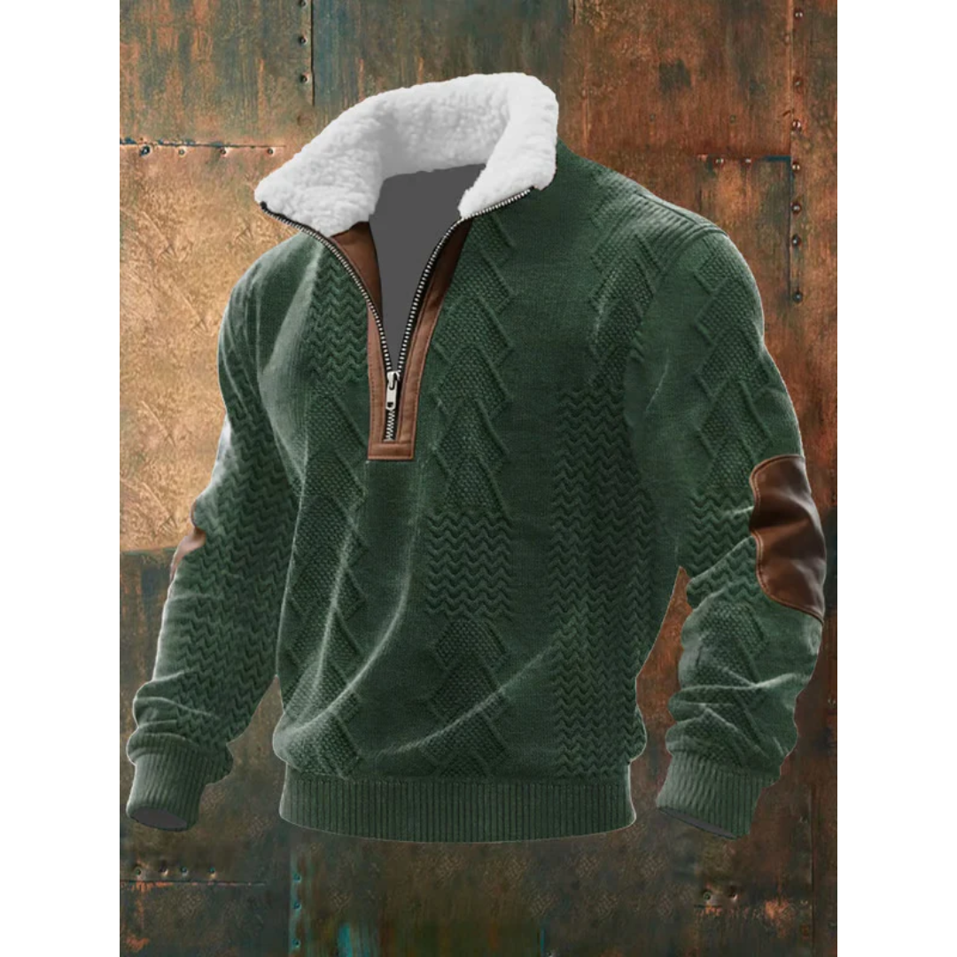 Ettiene™ | Fleece turtleneck jumper with zip and high collar