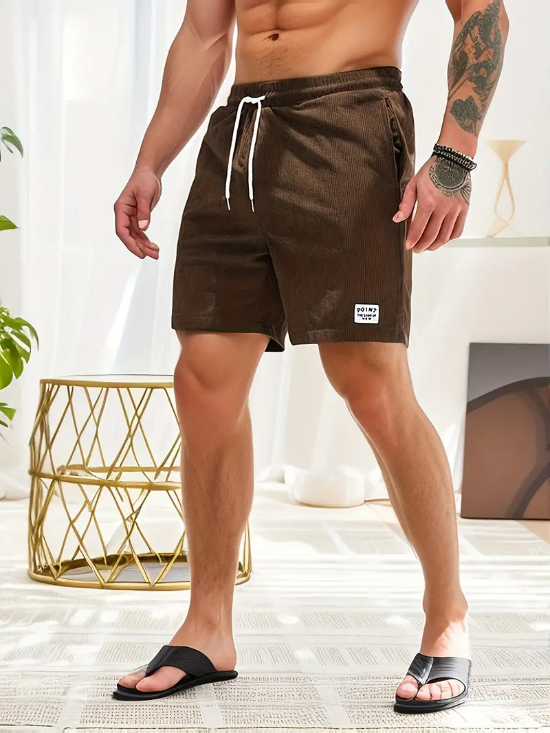 Men's Elastic Waist Corduroy Summer Shorts