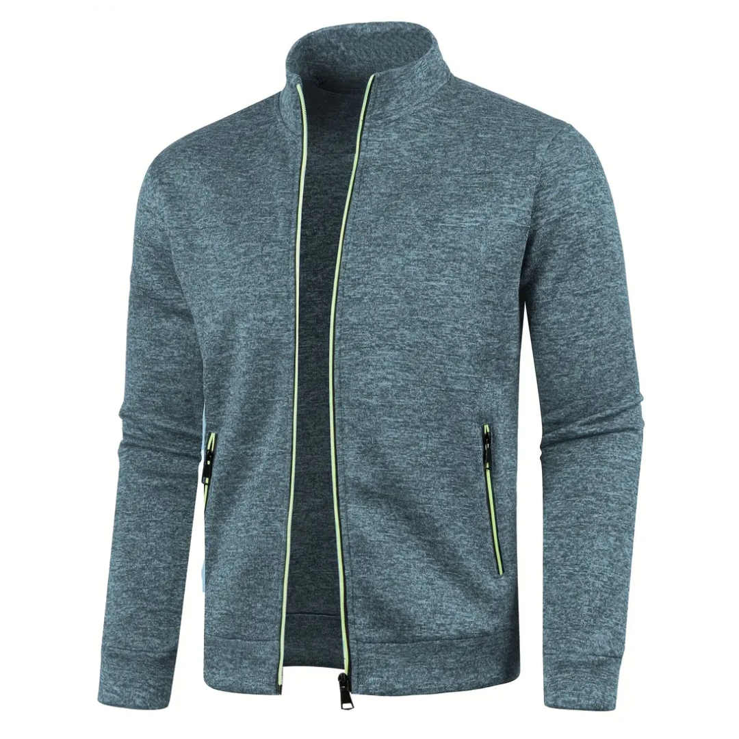 Jonas | Men's Sweat Jacket Stand-up Collar Full Zip Melange