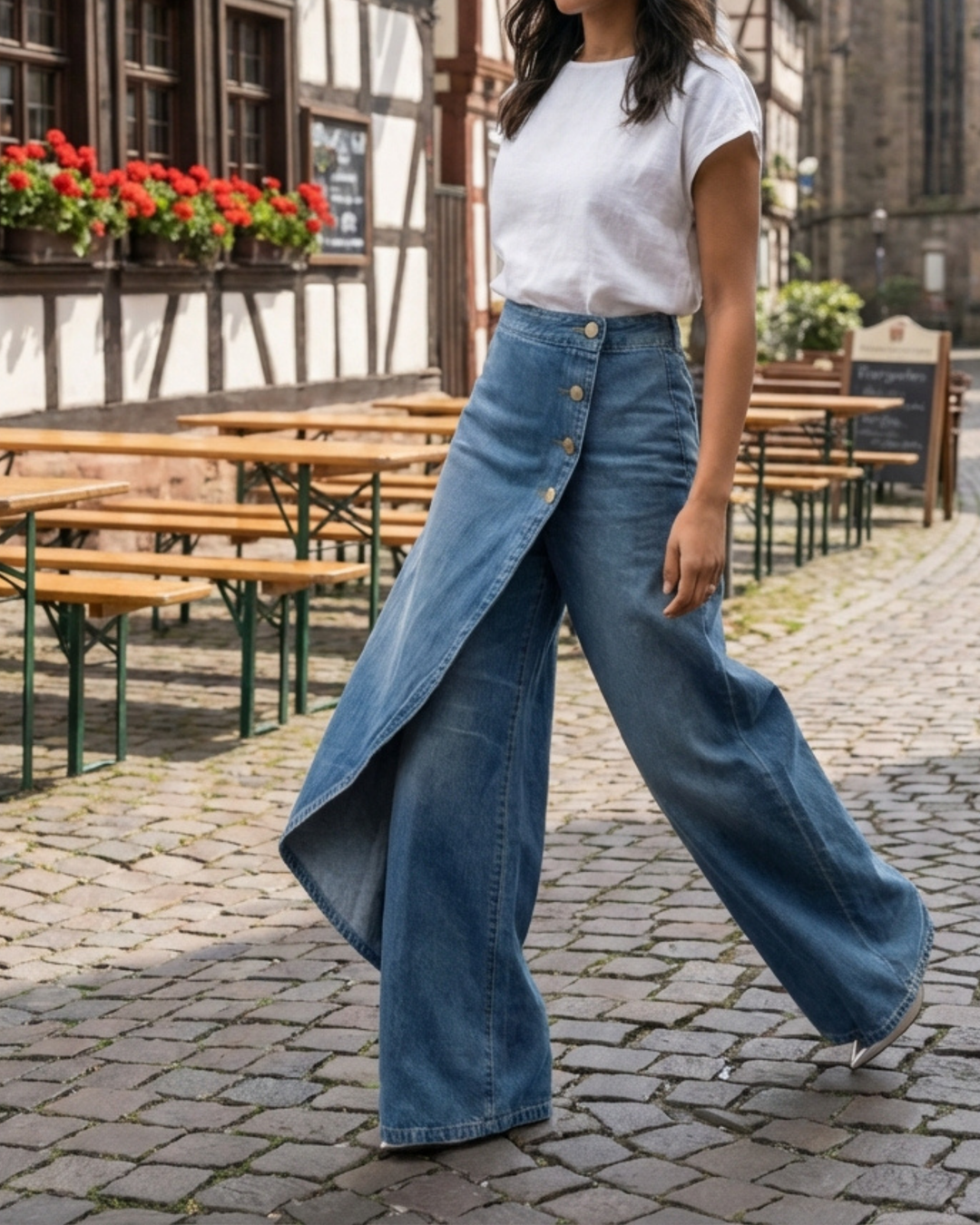 Abigail | Slim Fit Denim Wrap Design Jeans
