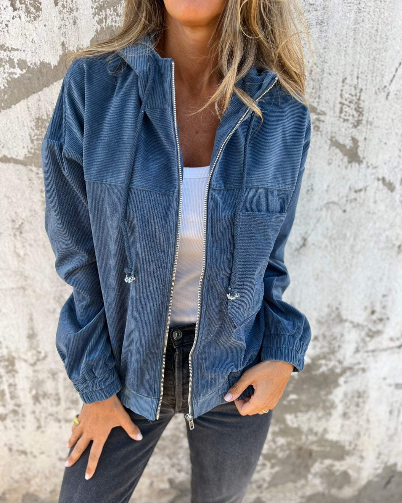 Danna | Cord Hooded Jacket with Zip