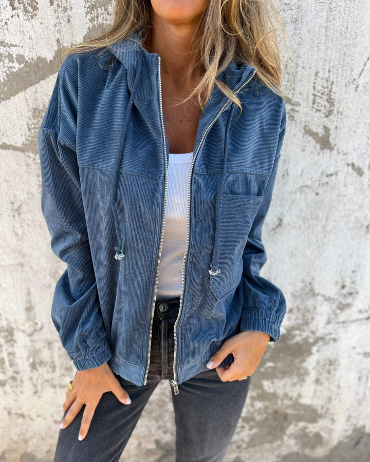 Danna | Cord Hooded Jacket with Zip