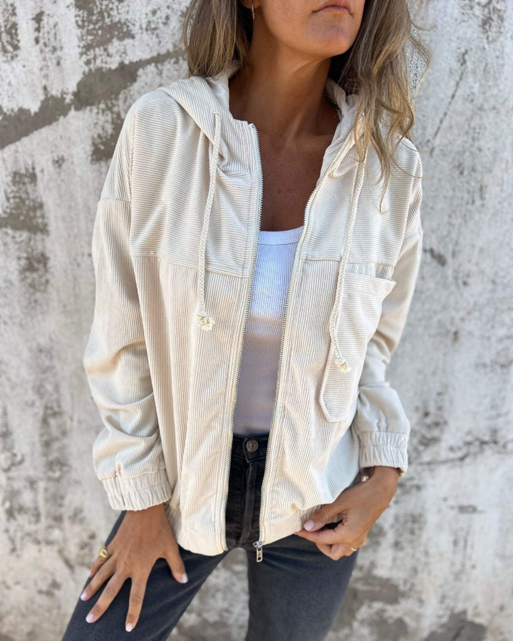 Danna | Cord Hooded Jacket with Zip