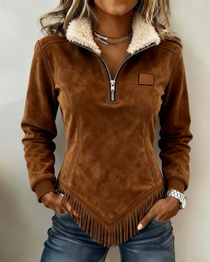 Sofie | Sweatshirt with Half-Zip Collar