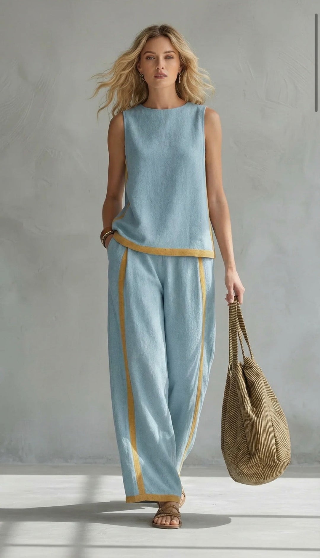 Marie – Complete waistcoat and trousers in two-tone grey