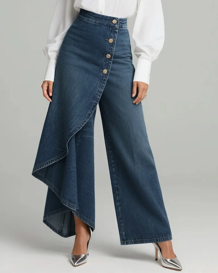 Abigail | Slim Fit Denim Wrap Design Jeans