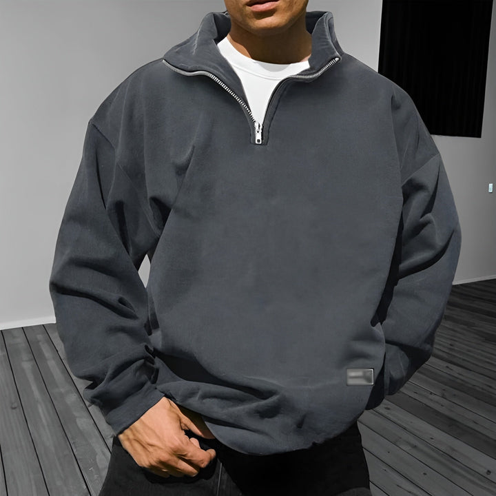 Liam - Fleece Sweater with Stand Collar