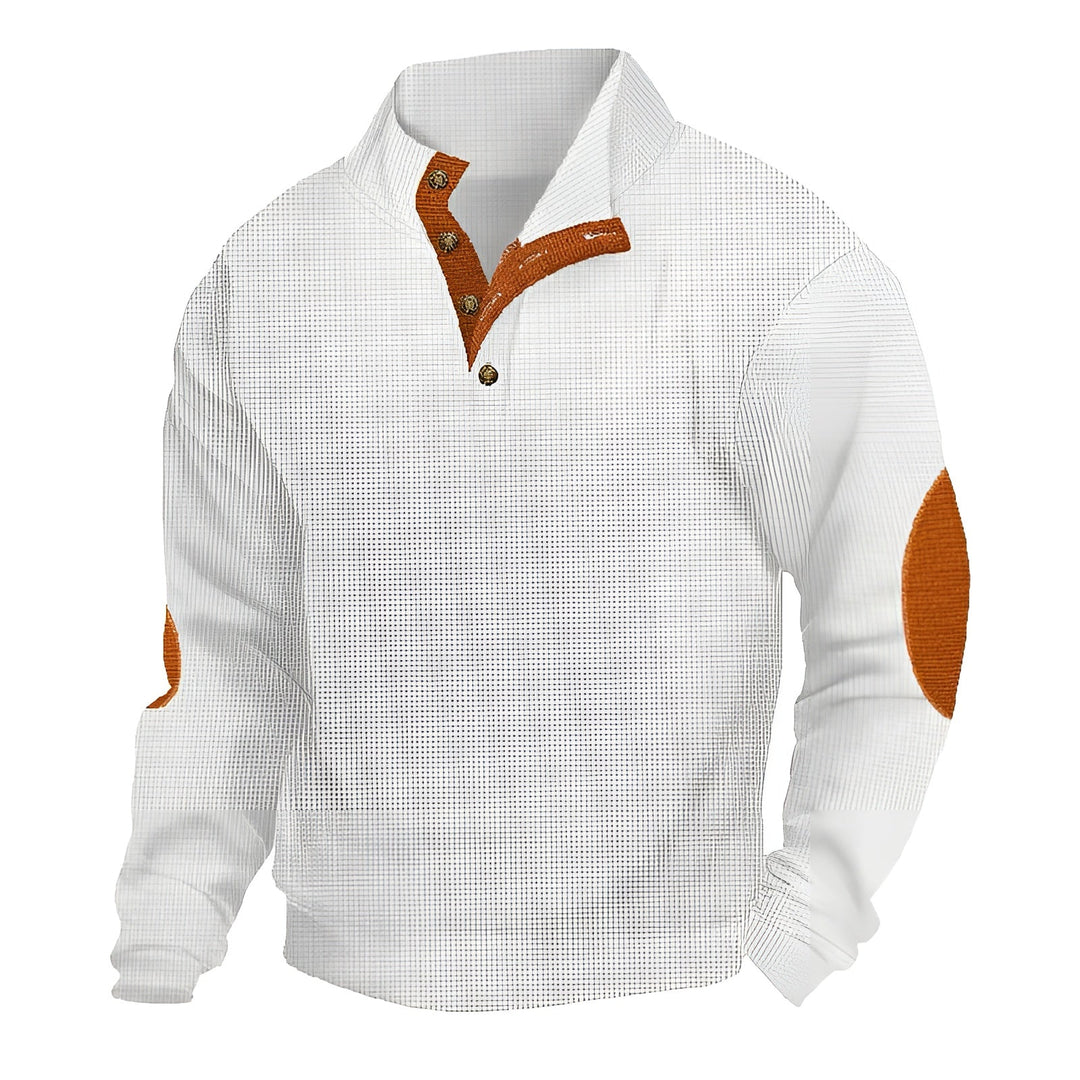 Noah - Outdoor Waffle Sweater with Stand Collar