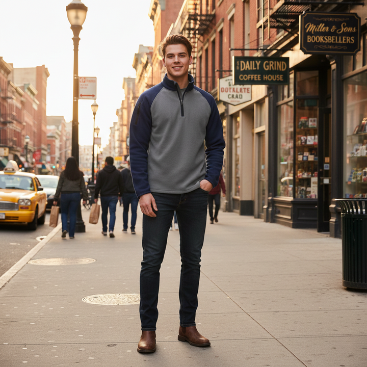 Elijah - Outdoor Plush Sweatshirt with Stand Collar