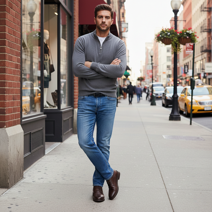 Lucas - Stylish Half-Zip Pullover Sweater