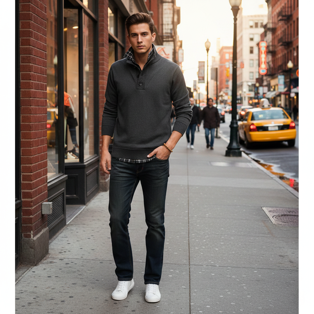 William - Comfortable Stand Collar Pullover