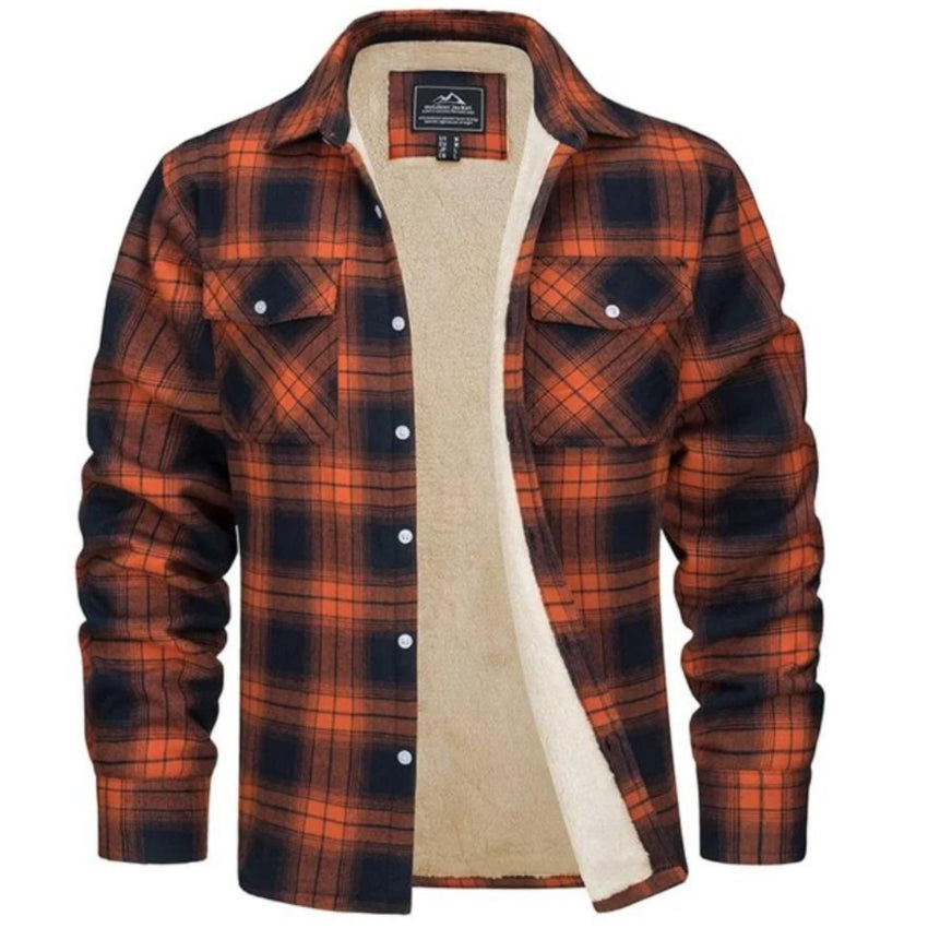 Plaid Overshirt | Men's Button-Up Fleece Jacket