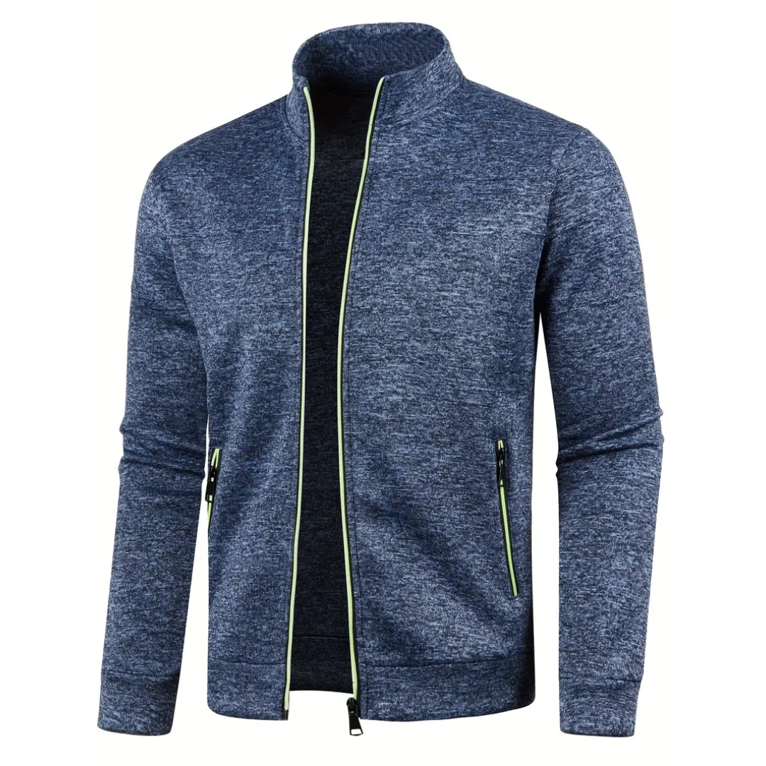 Jonas | Men's Sweat Jacket Stand-up Collar Full Zip Melange