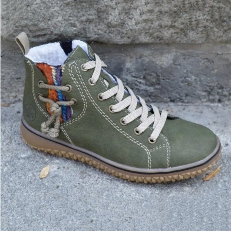 Women's waterproof orthopaedic ankle boots in retro style