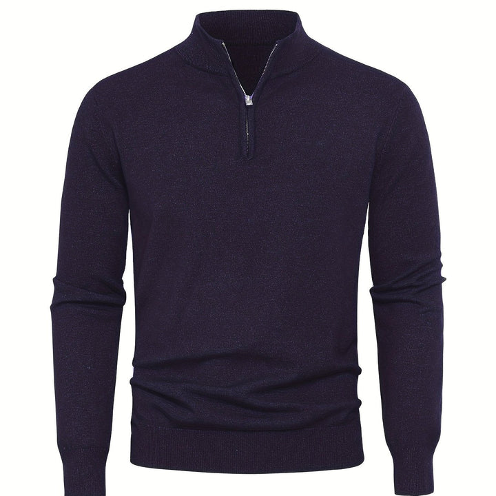 Men's Knitted Jumper with Half Zip