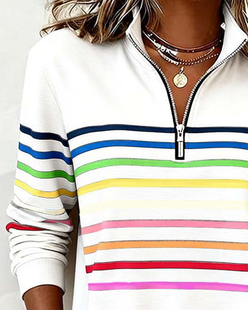 Marie | Color-Accent Zip Sweater