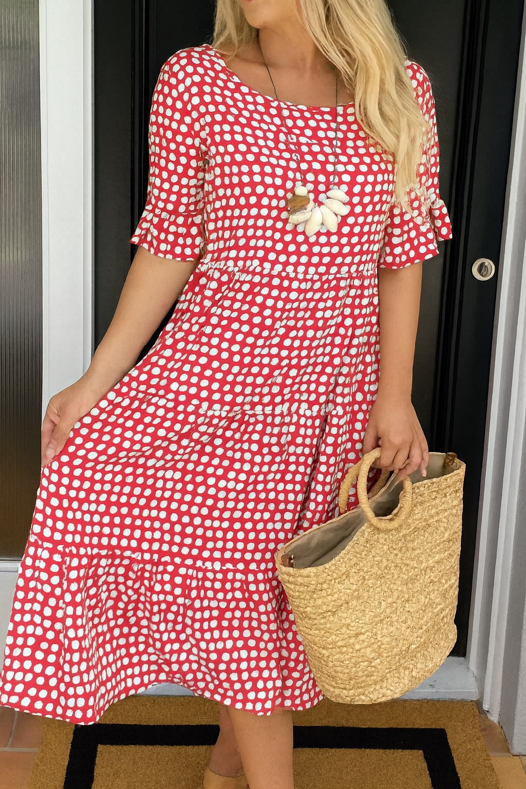 Noémie™ — Elegant Natural Flowing Midi Dress
