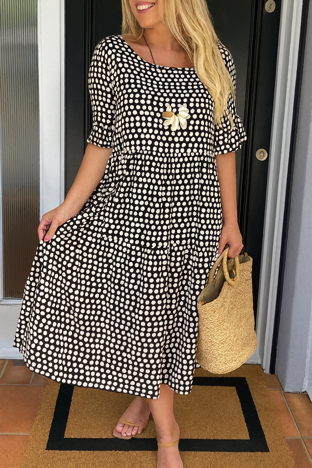 Noémie™ — Elegant Natural Flowing Midi Dress