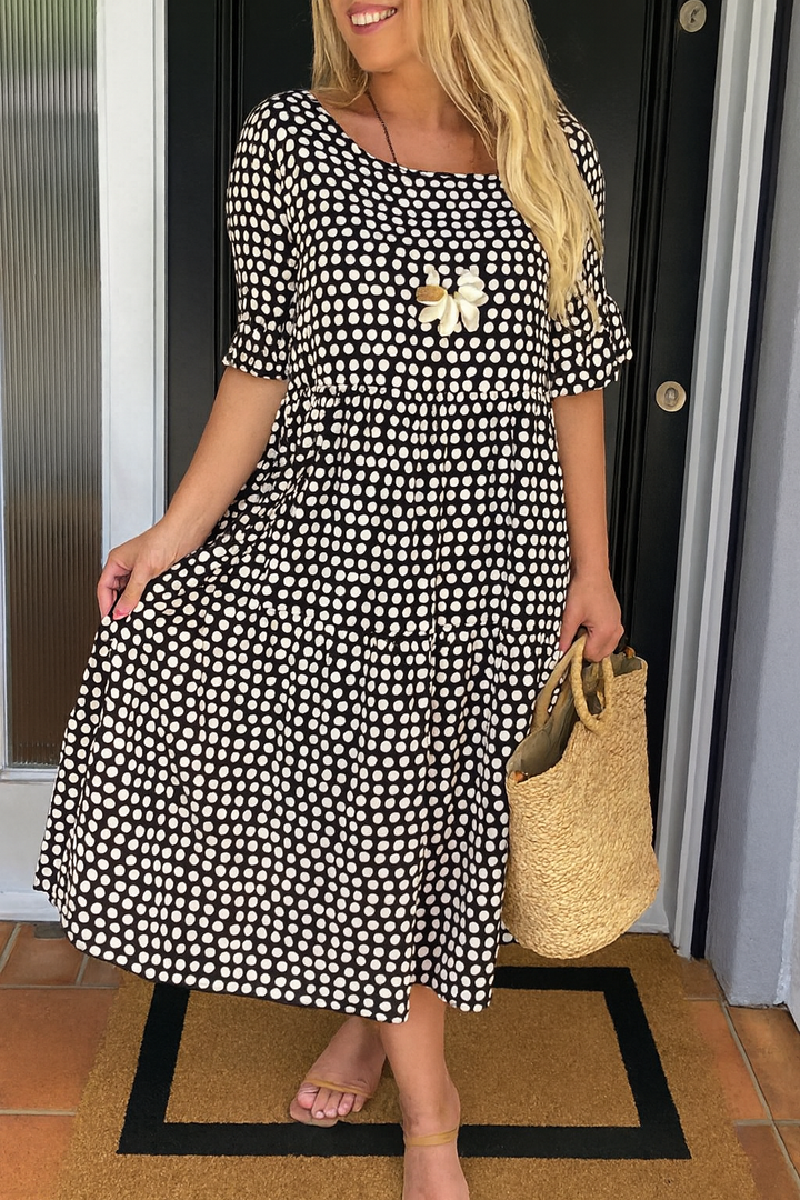 Noémie™ — Elegant Natural Flowing Midi Dress