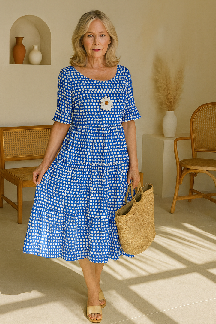 Noémie™ — Elegant Natural Flowing Midi Dress