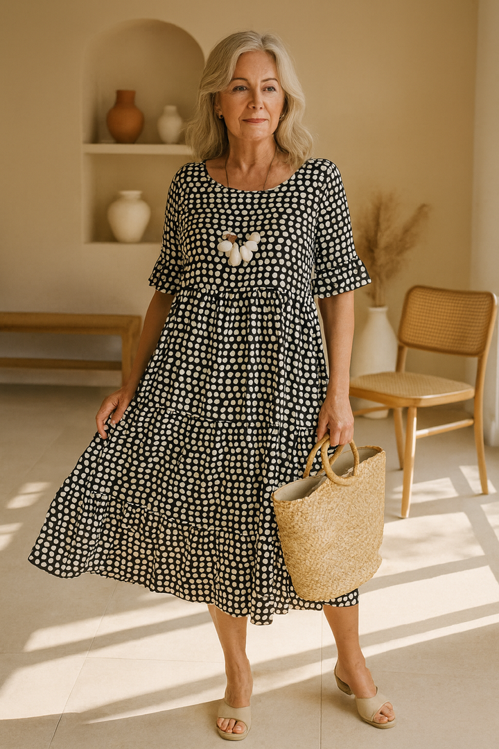 Noémie™ — Elegant Natural Flowing Midi Dress