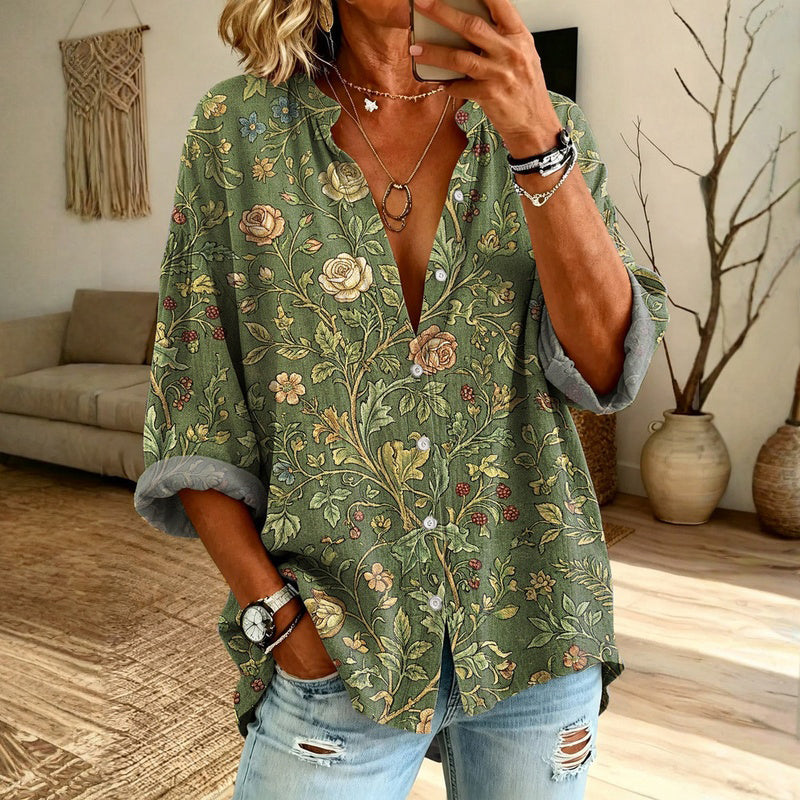 Amara | Vintage Floral Print Blouse