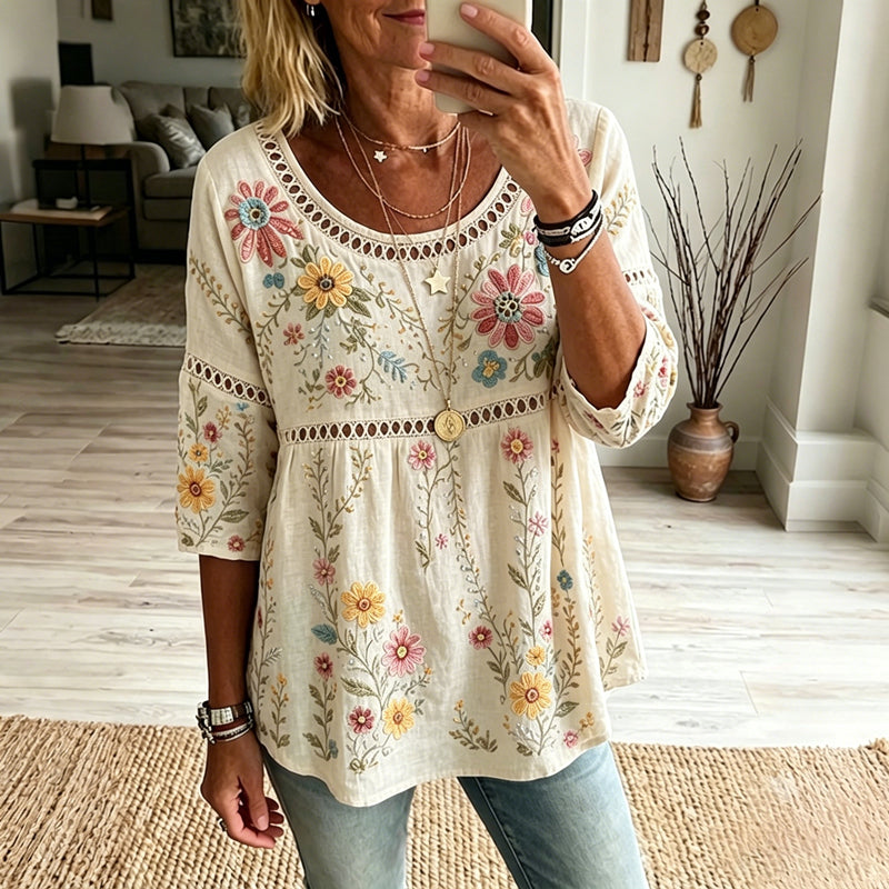Celeste | Vintage Floral Print Blouse