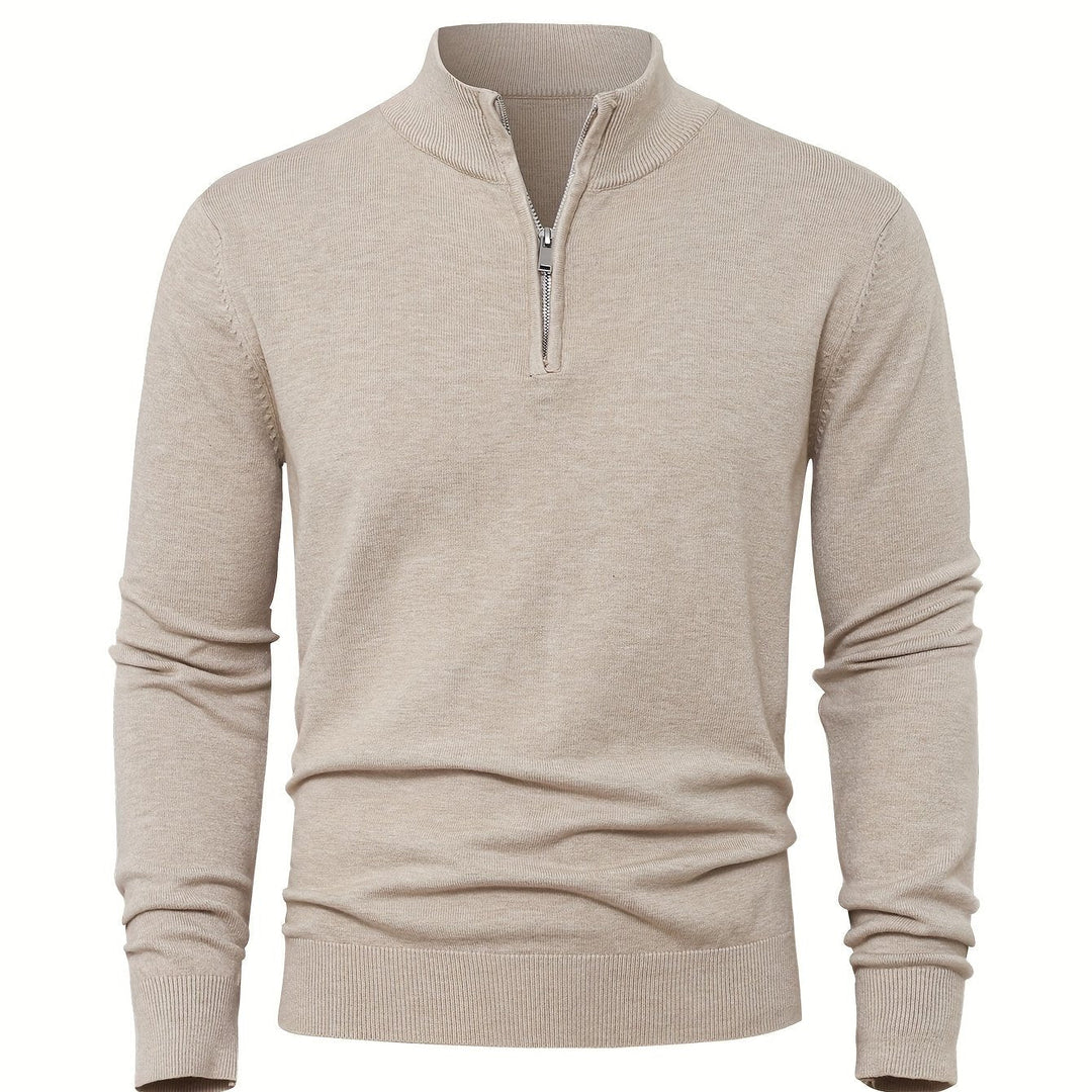 Men's Knitted Jumper with Half Zip
