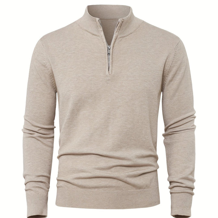 Men's Knitted Jumper with Half Zip