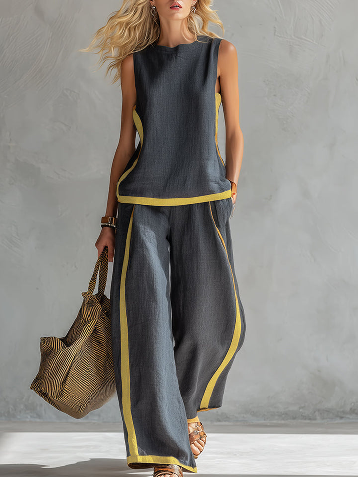 Marie – Complete waistcoat and trousers in two-tone grey