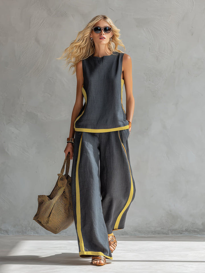 Marie – Complete waistcoat and trousers in two-tone grey