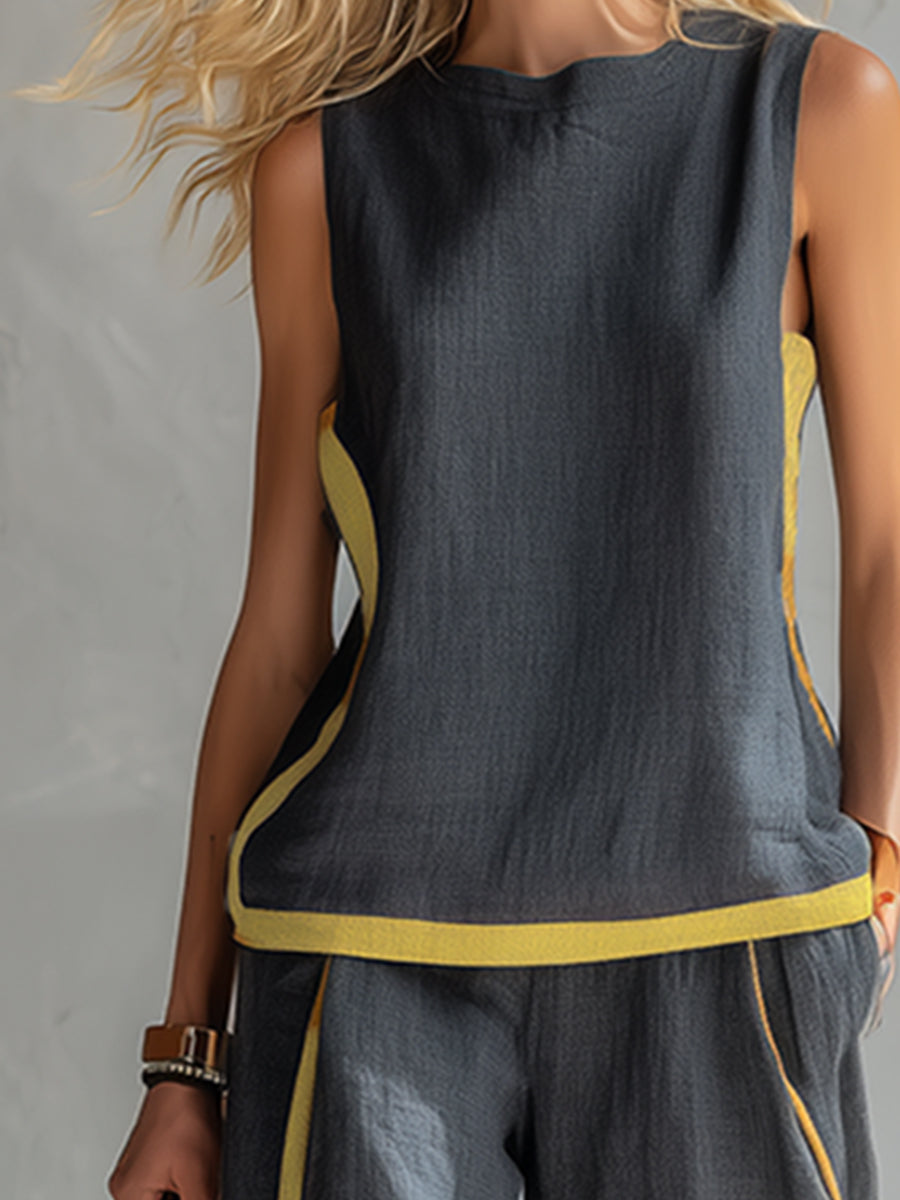 Marie – Complete waistcoat and trousers in two-tone grey