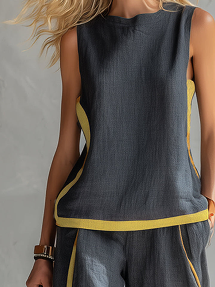 Marie – Complete waistcoat and trousers in two-tone grey