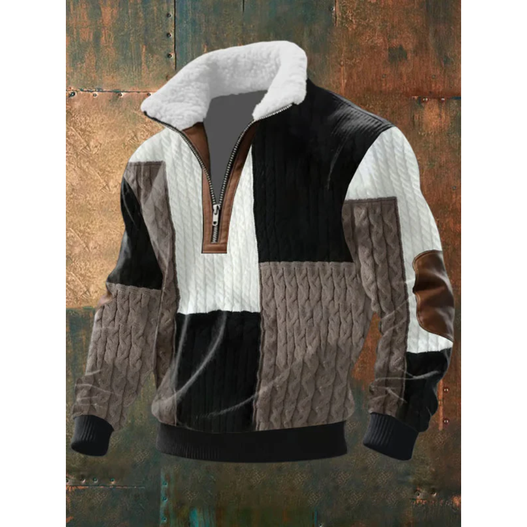 Ettiene™ | Fleece turtleneck jumper with zip and high collar
