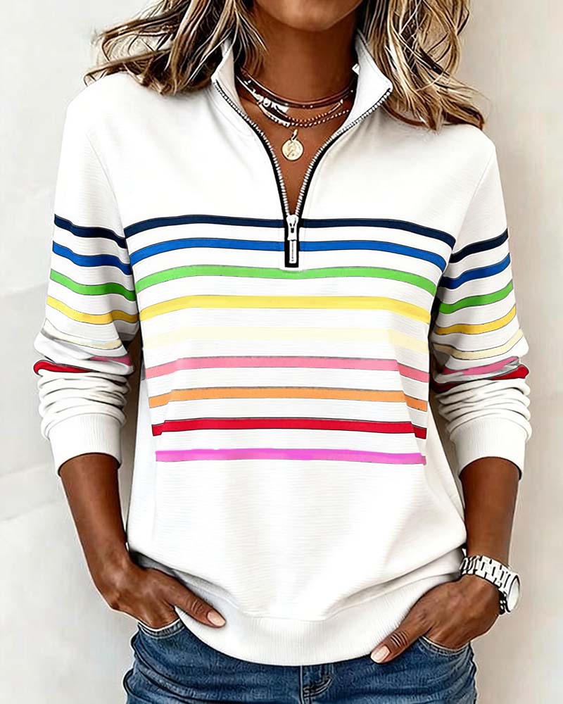 Marie | Color-Accent Zip Sweater