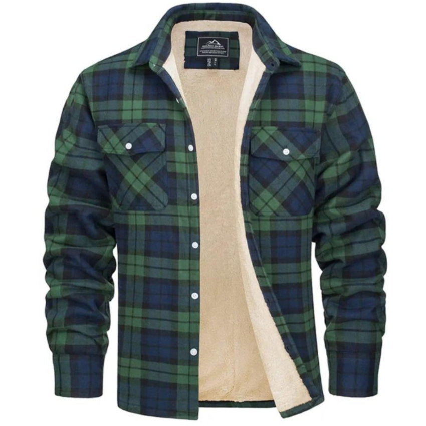 Plaid Overshirt | Men's Button-Up Fleece Jacket