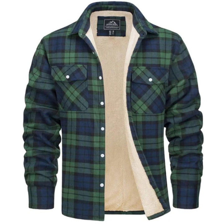 Plaid Overshirt | Men's Button-Up Fleece Jacket
