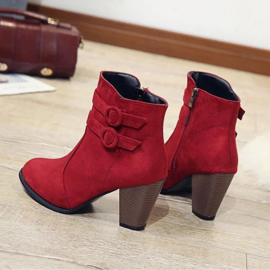 Gamora - Suede High-Heel Winter Ankle Boots for Women
