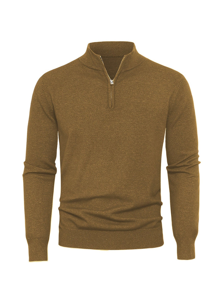 Men's Knitted Jumper with Half Zip