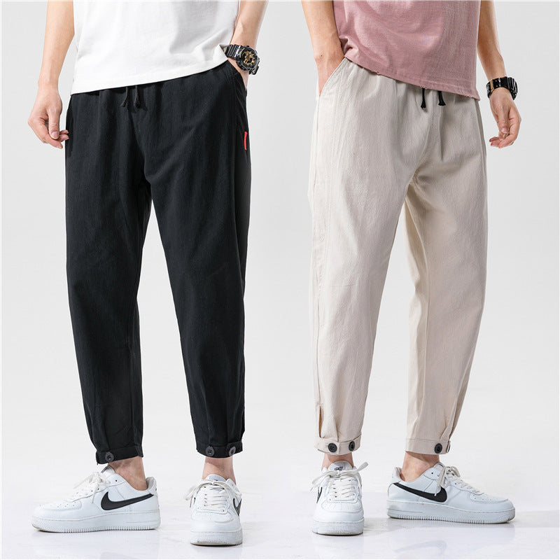 Theo | Slim Fit Cotton Trousers